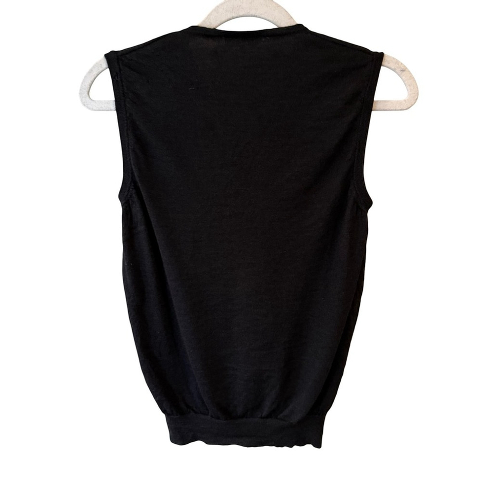 Etro Milano Black Sleeveless Cashmere Silk Blend Blouse Tank Top Size 44 8-10 - Picture 11 of 12